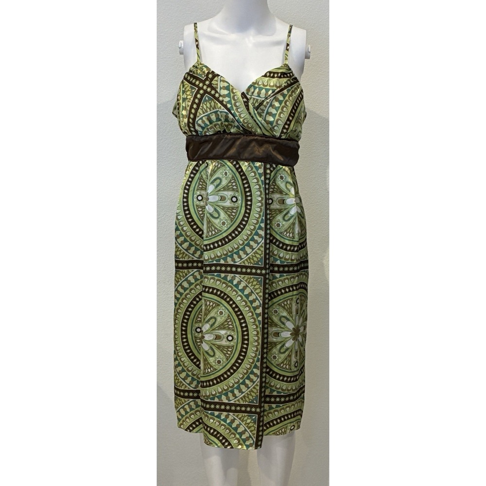 VTG Y2K Alyn Paige Babydoll Forest Fairy Dress Juniors 11/12 Green Brown Boho‎